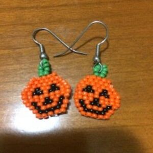 Pumpkin Beaded Earrings